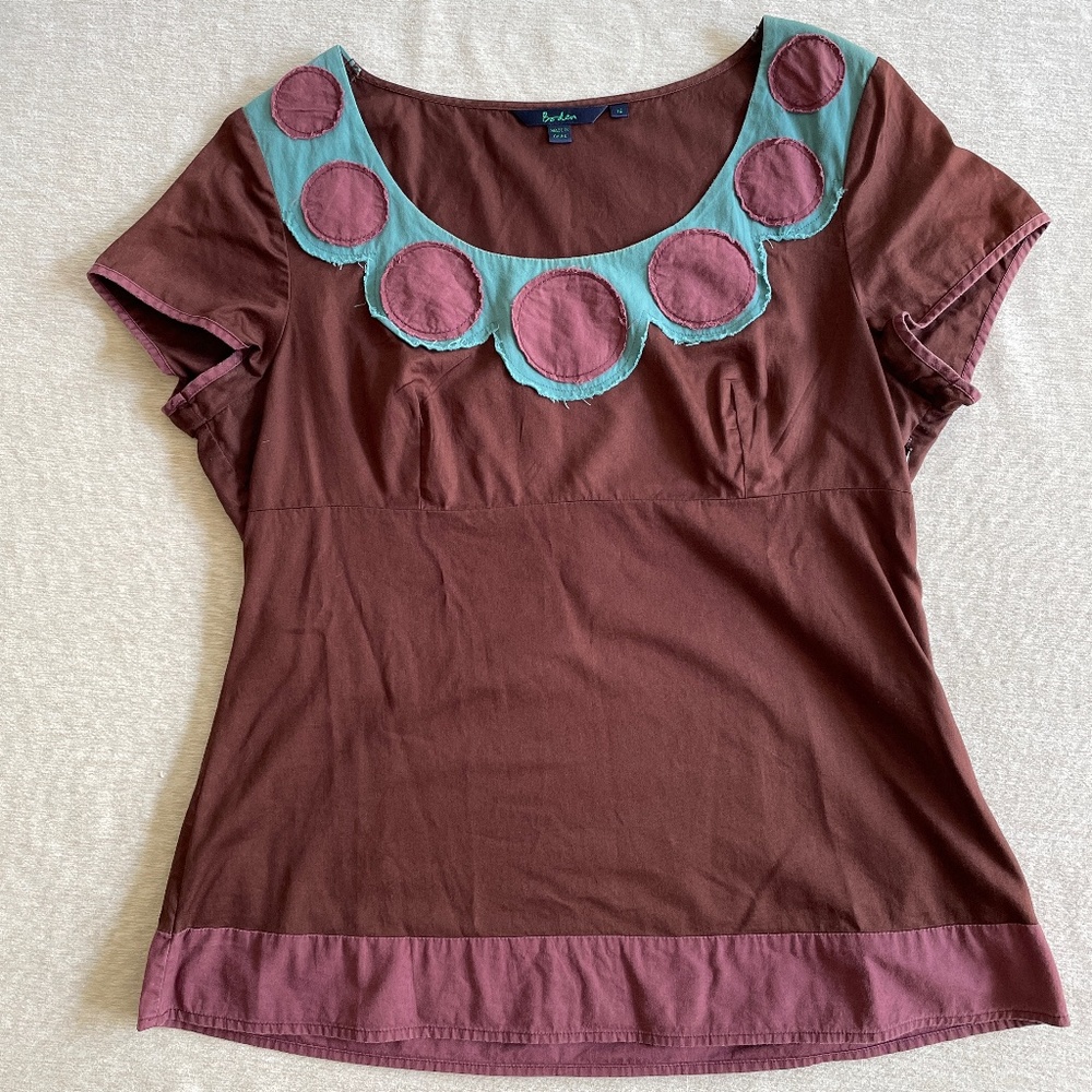 Vintage Boden fitted top with side zipper